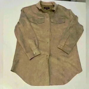 Truth by Republic Faux Suede Snap Front Button Down Shirt Size Medium